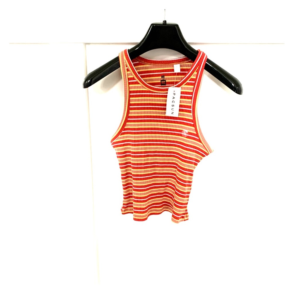 Striped fitted tank top